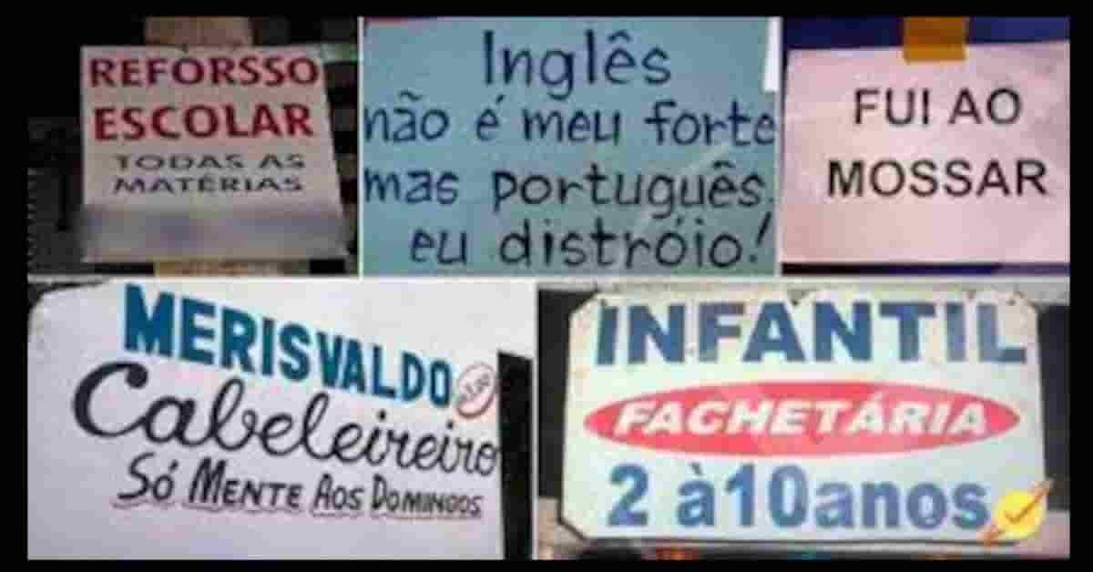 20 fotos engraçadas com erros de português